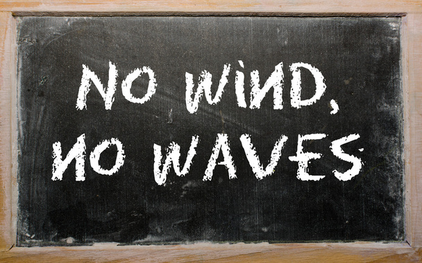 Provérbio "Sem vento, sem ondas" escrito num quadro negro
 - Foto, Imagem