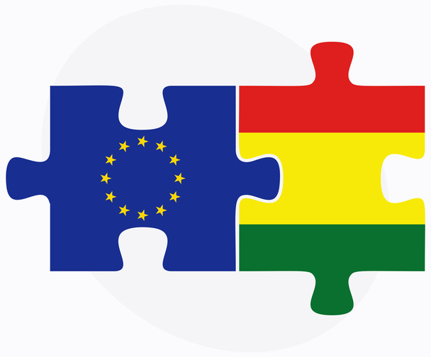 União Europeia e Bolívia Bandeiras no puzzle
  - Vetor, Imagem