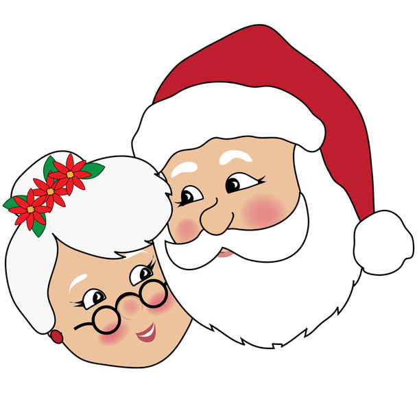 Clip Art Illustration of Mr and Mrs Claus
 - Фото, изображение