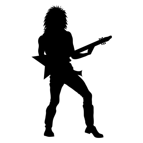 εικονογράφηση art κλιπ ενός ροκ σταρ, παίζει κιθάρα σιλουέτα - Φωτογραφία, εικόνα