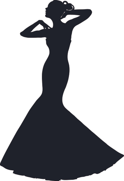 Clip Art Illustration einer Frühlingsbraut in einem trägerlosen Kleid - Foto, Bild