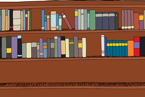 Półka z dwoma rzędami książek - Wektor, obraz
