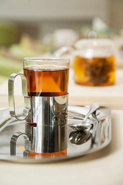 Transtarent bardak çay - Fotoğraf, Görsel