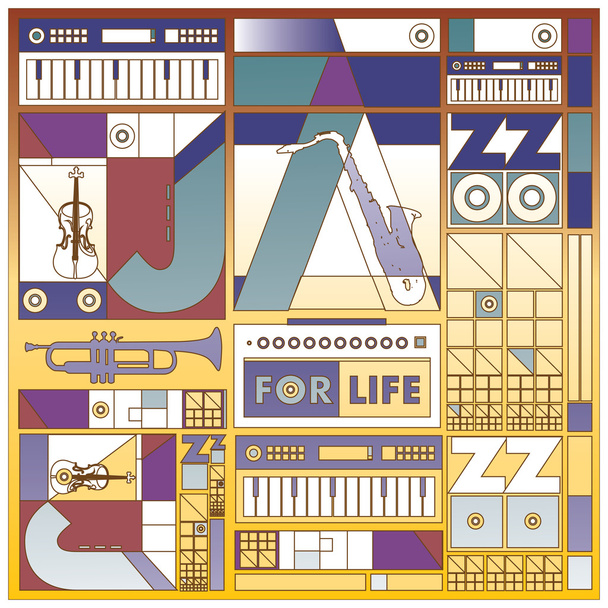 векторний джазовий музичний плакат для дизайну фону та макета
 - Вектор, зображення