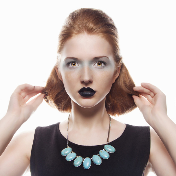Beautiful girl model with make-up.red hair - Foto, Bild