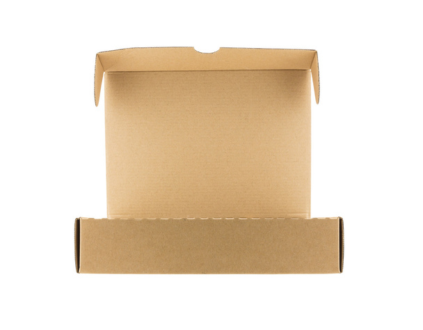 Empty cardboard box isolated on white background - Foto, afbeelding