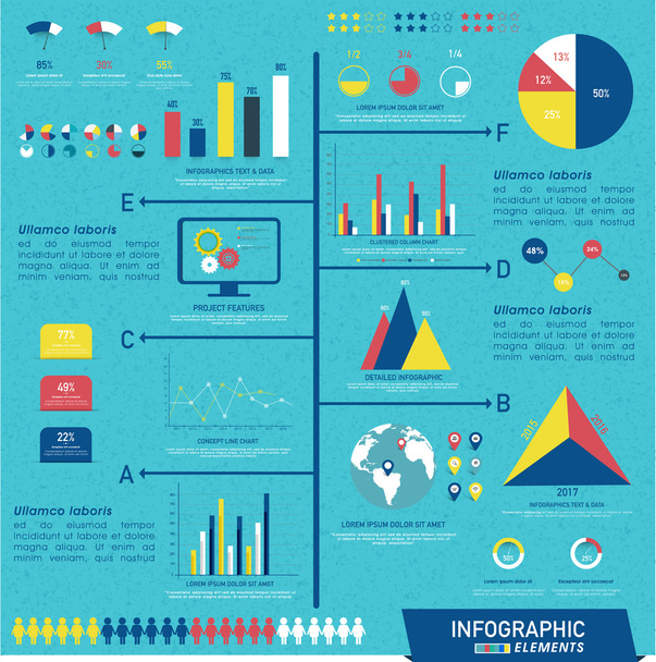 Set di diversi elementi infografici aziendali
. - Vettoriali, immagini