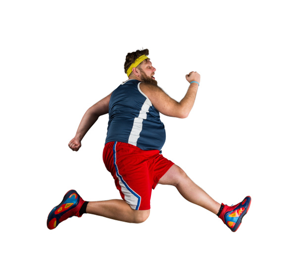Deportista gordo corriendo
 - Foto, Imagen