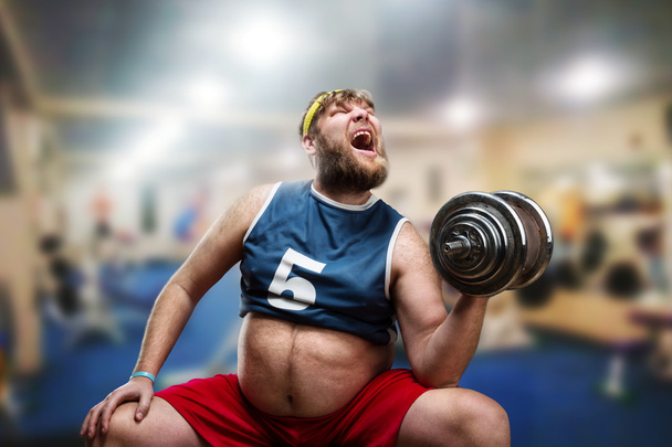 Kövér férfi súlyzó - Fotó, kép