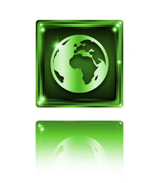 Earth icon button. - Foto, Bild