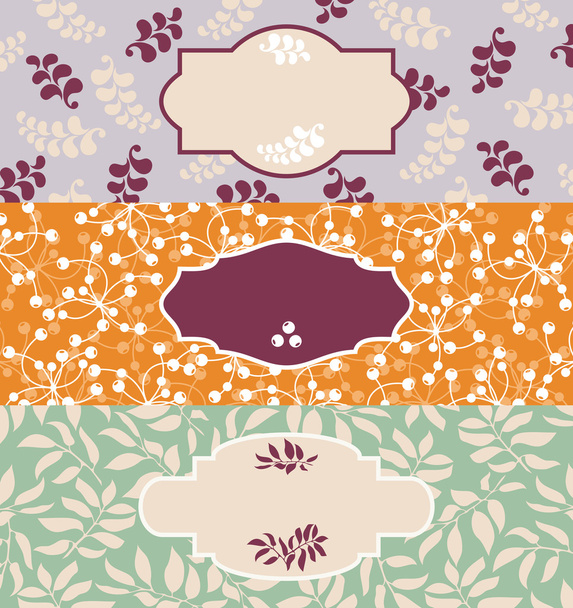 Set of cute floral banners - Vettoriali, immagini