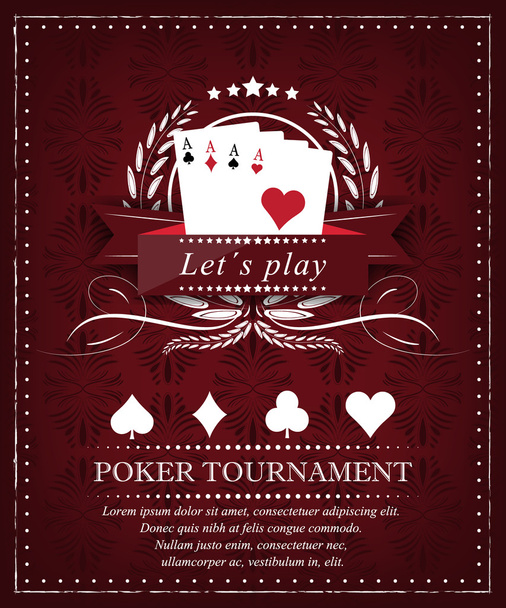 Poker-Hintergrund für Turnier oder Präsentation im Retro-Stil - Vektor, Bild