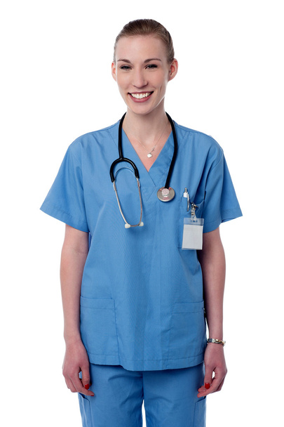 Female doctor with stethoscope - 写真・画像