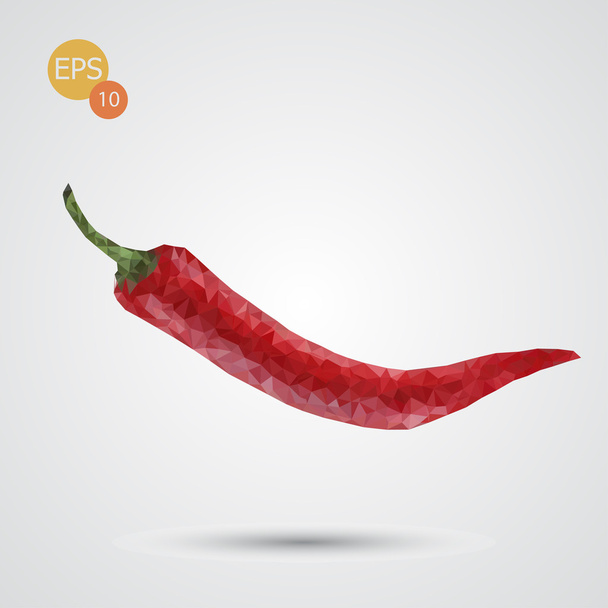 Poly Hot chilipeper - Vector, afbeelding