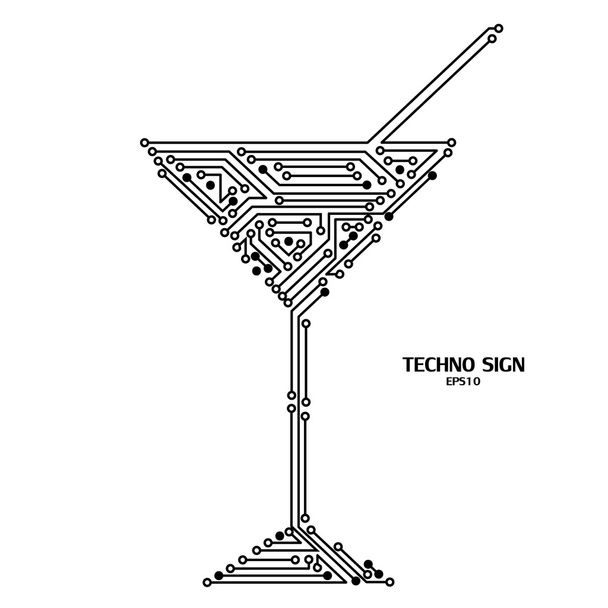 techno cocktail drink - Vector, Image