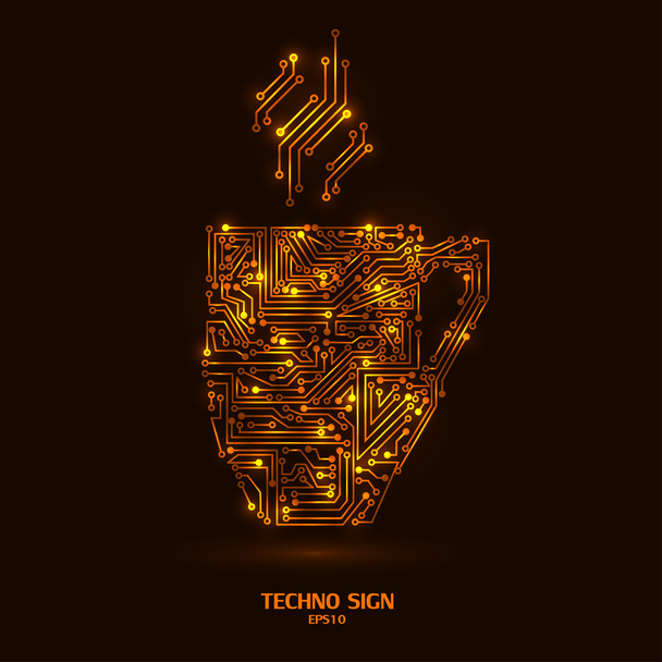 Altın parlayan techno Kupası - Vektör, Görsel