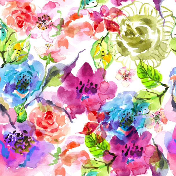 Watercolor Floral background - Vecteur, image