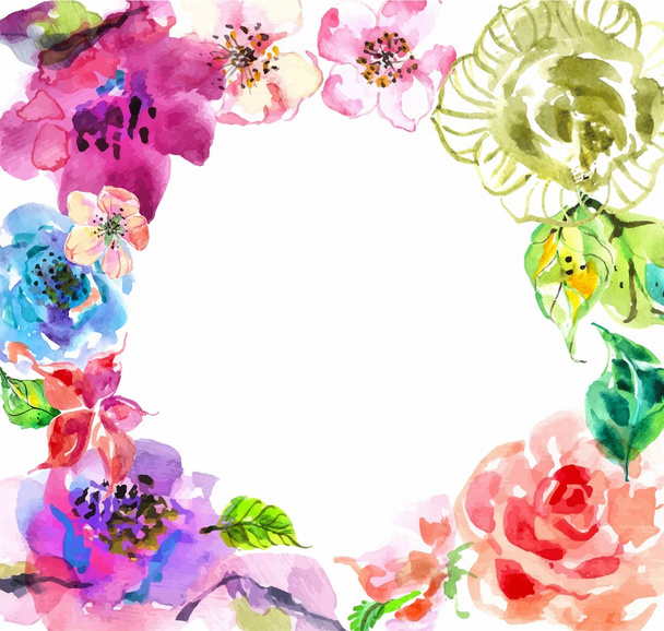 Watercolor Floral background - Vector, Image