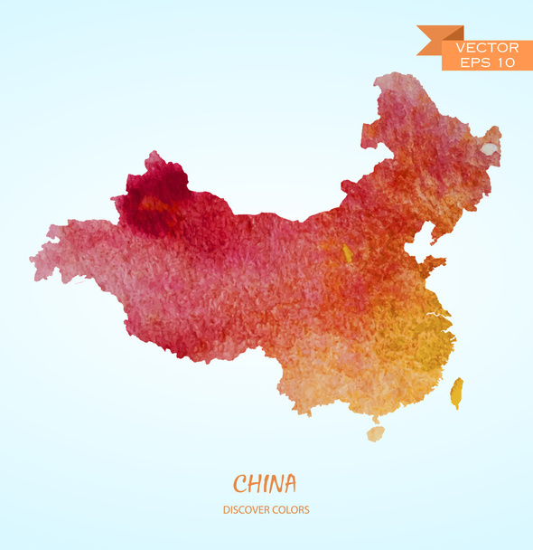 акварель карту Китаю - Вектор, зображення