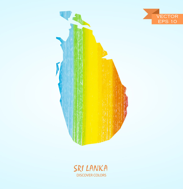 μολύβι περιγράμματος χάρτη της Σρι Λάνκα - Διάνυσμα, εικόνα