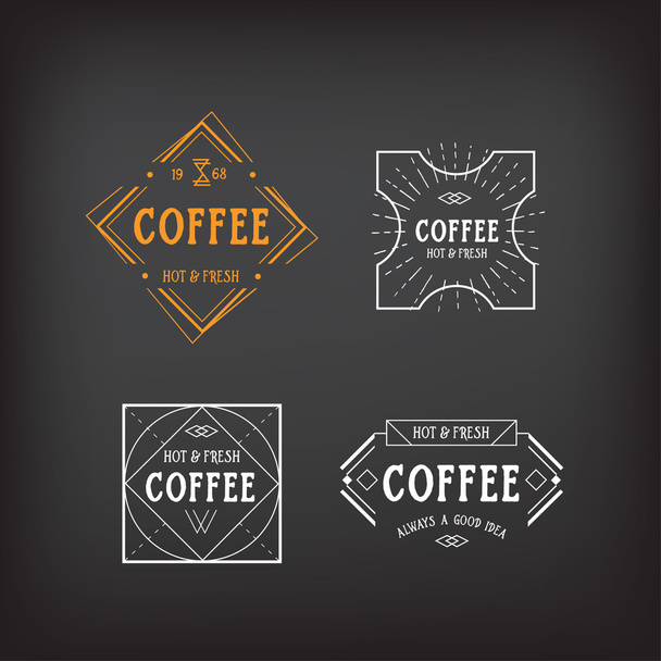 コーヒー メニューのロゴ ビンテージ バッジ - ベクター画像