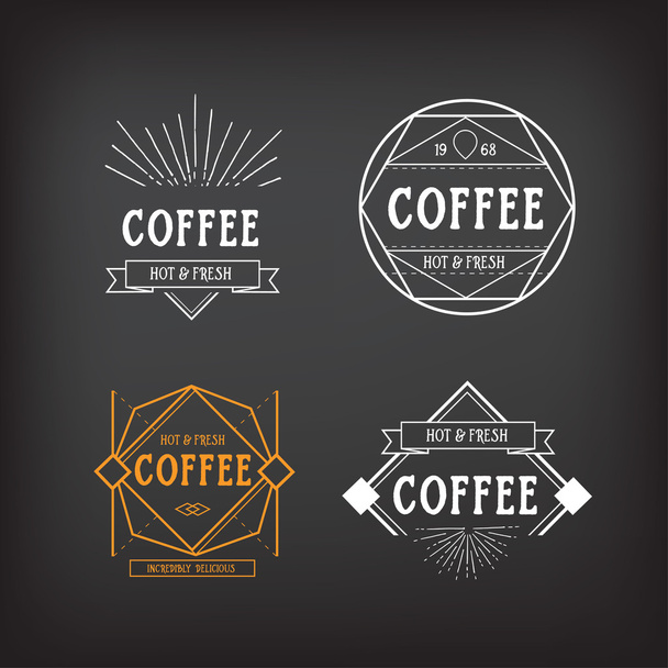 Kávé menü logó vintage jelvény - Vektor, kép