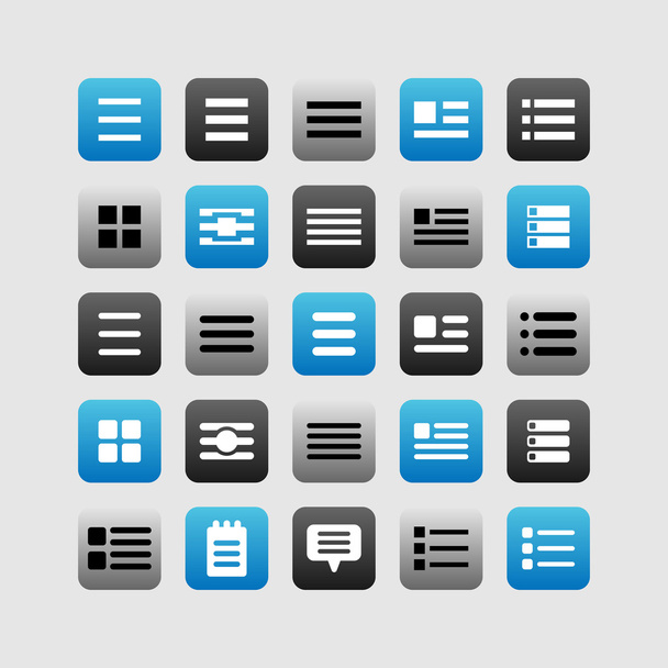 Text icons for web - Vektor, Bild