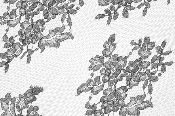 Texture lace fabric. lace on white background studio - Photo, Image