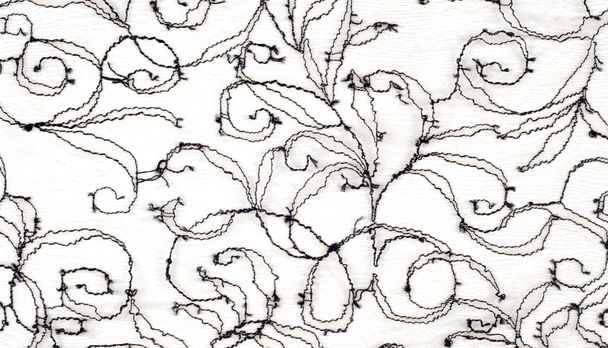Текстурные кружева ткани. кружева на белом фоне студии. тонкая ткань из пряжи или нитки. как правило, один из хлопка или шелка, изготовленных путем петли, скручивания или вязания ниток в шаблонах
 - Фото, изображение