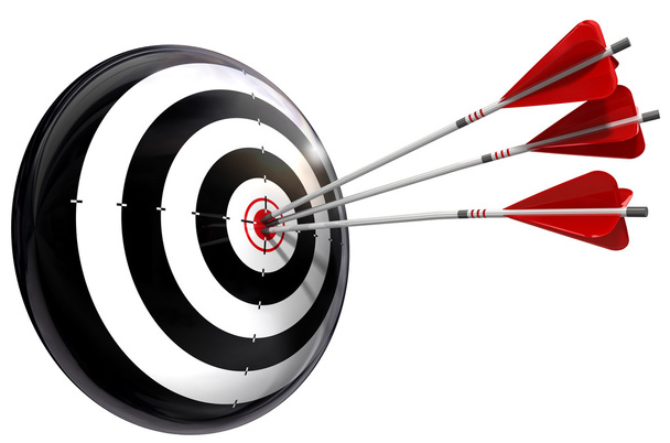 Target and three arrows conceptual image - Photo, Image