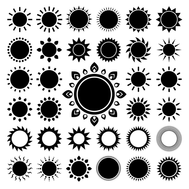 Sun icons set. - Vector, Image