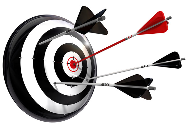 Цель с черными и красными стрелками
 - Фото, изображение