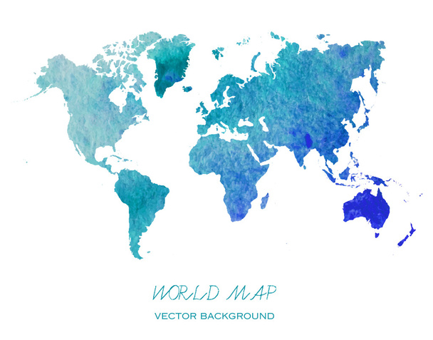 watercolour world map - Vector, Image