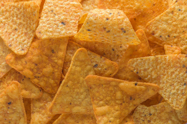 Flat lay composition with corn chips top view - Photo, Image