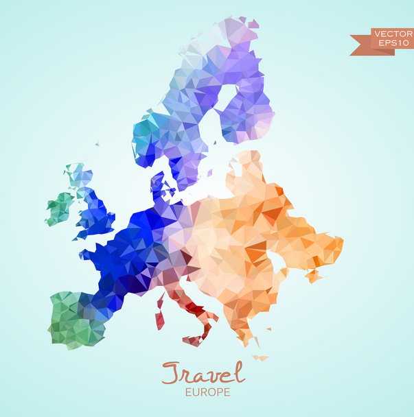 Poly mapa Evropy - Vektor, obrázek