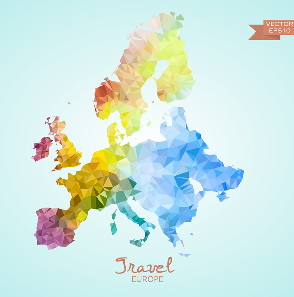Mapa de Poly de Europa
 - Vector, Imagen