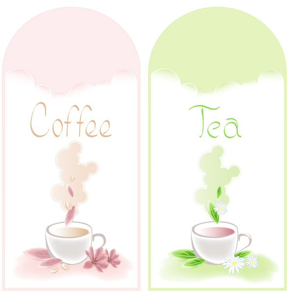 Tea and coffee banners - Vector, Image