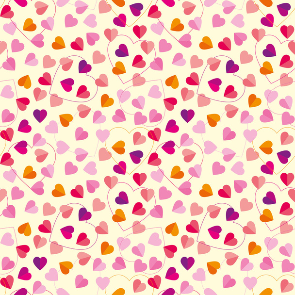 Pattern of colorful hearts - Διάνυσμα, εικόνα