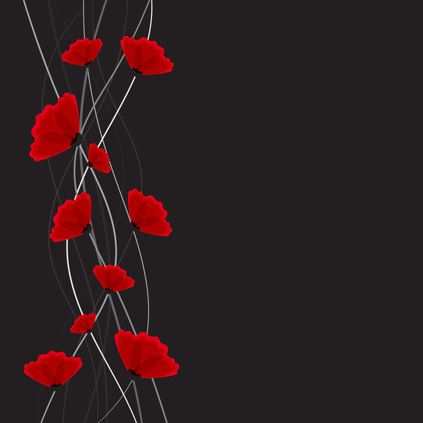 抽象的なケシの赤い花 - ベクター画像