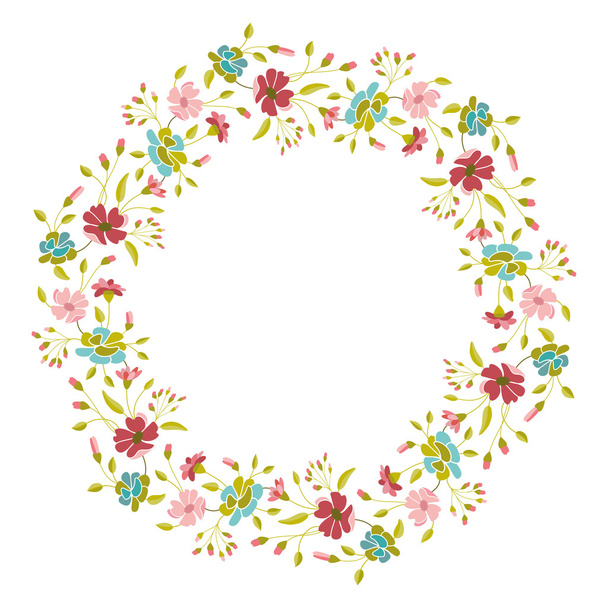 Floral Vector Wreath - Vetor, Imagem