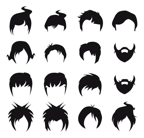 hair style icons - Vektör, Görsel