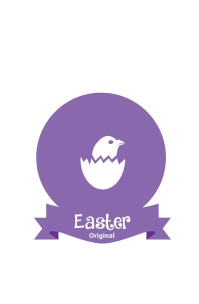 Easter Card With Chicken - Vector, Image