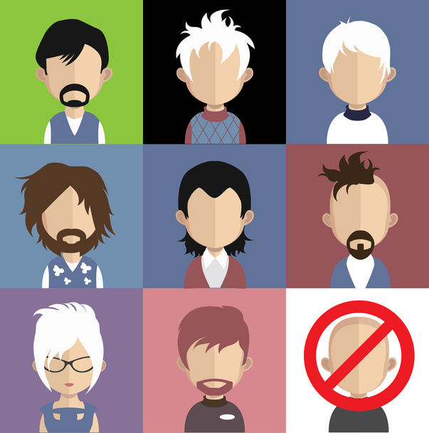 Conjunto de iconos de personas con caras
. - Vector, imagen