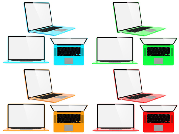 Készlet-ból színes Modern laptopok. - Fotó, kép