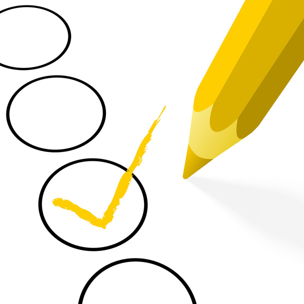 yellow pencil with hook - Vector, Image