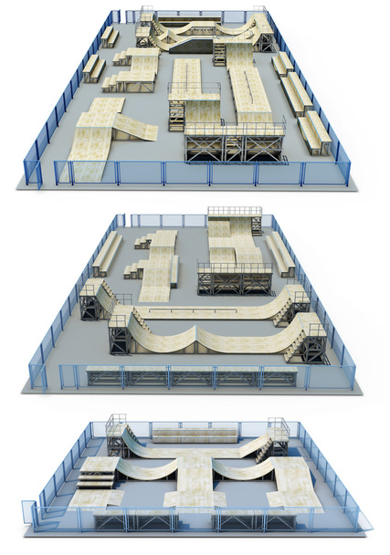 Variants of the elements skate park - Photo, Image