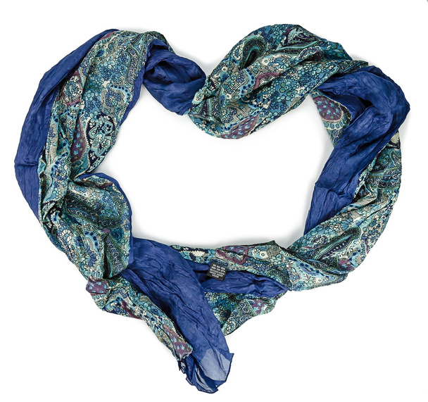 Women's blue silk scarf - Photo, Image