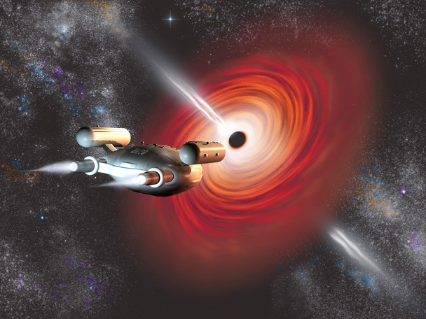 Bir kara deliğin içine gidiş uzay aracı - Fotoğraf, Görsel