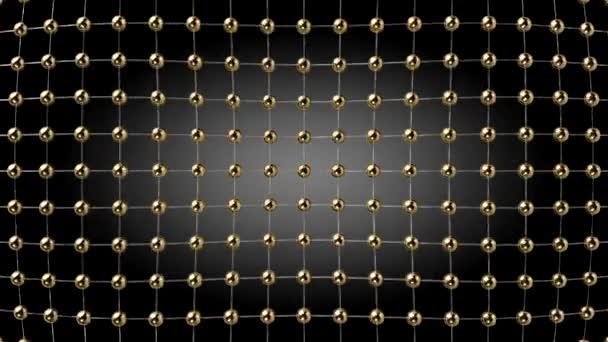 Geometrikus háttér mozgó arany gömbökkel - 3D 4k animáció (3840 x 2160 px) - Felvétel, videó