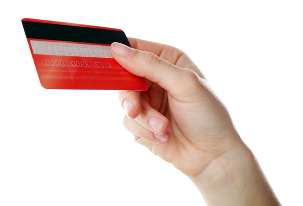 Hand holding credit card - Фото, изображение
